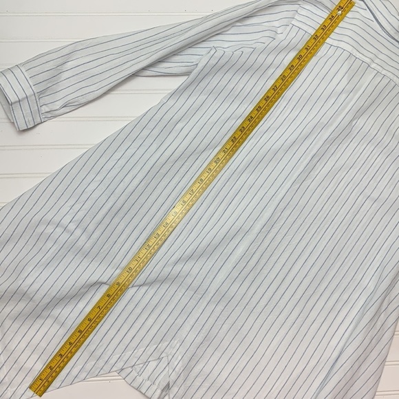 Love and Harmony white and blue striped button front tunic L - Picture 8 of 10